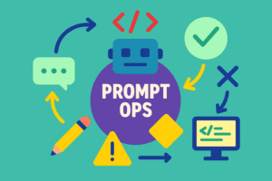 representación de un flujo de CI/CD para prompt ops