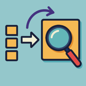 Representación de una lupa sobre un plano, queriendo dar a entender que hay que asegurar el alcance de un proyecto