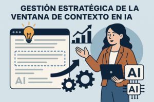 Representacion visual de la ventana de contexto en IA