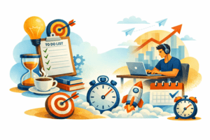 Representación visual de iconos de gestión de proyectos